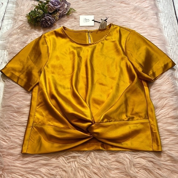 NWT DRA Los Angeles Mia Knot Top Golden Honey - Picture 2 of 14